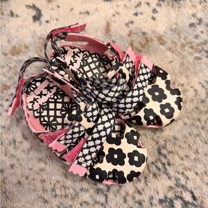 Mini Melissa Pink and Black Kids Sandals